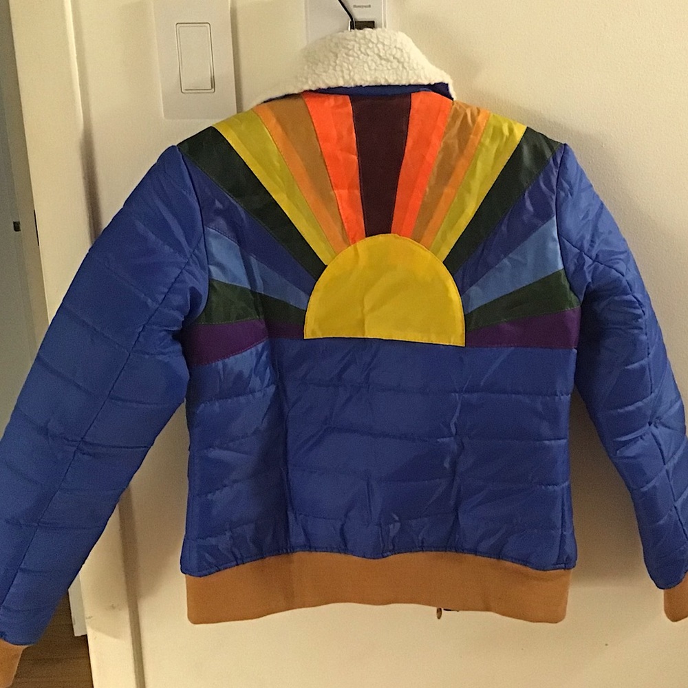 Retro Rainbow 70s style Jacket small